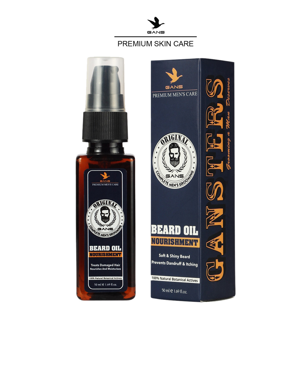 Gans Nourishment 100% Natural Beard Oil with Argan & Almond - 50 ml