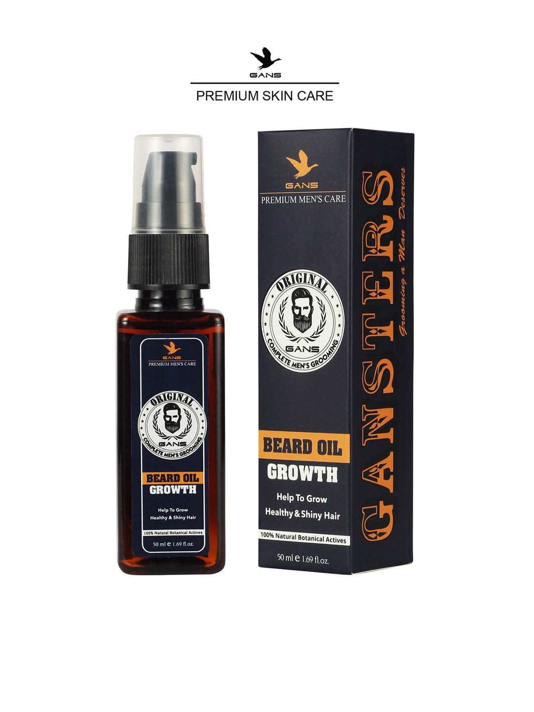 Gans 100% Natural Beard Growth Oil with Argan & Almond - 50 ml