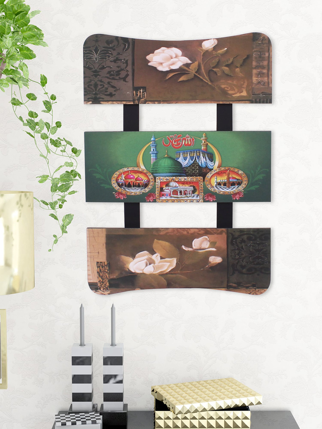 Home Sparkle Sparkling Digital Print Mosque On Wooden Frame Wall Art