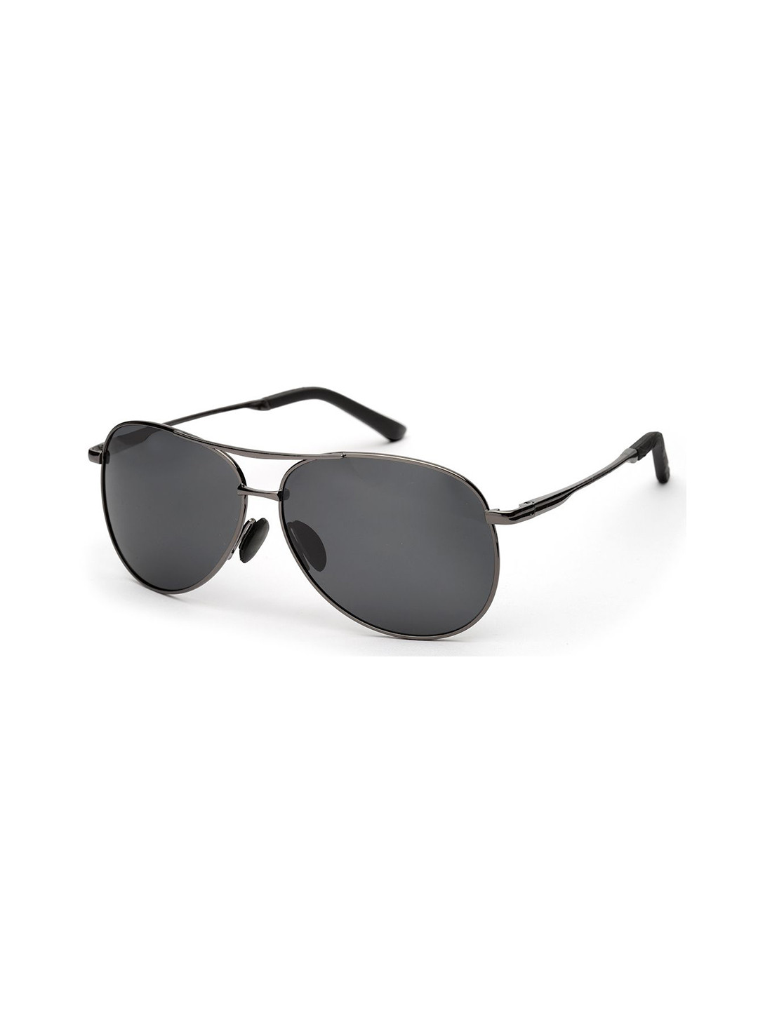 YourSpex  Black Lens & Steel-Toned Aviator Sunglasses with UV Protected Lens