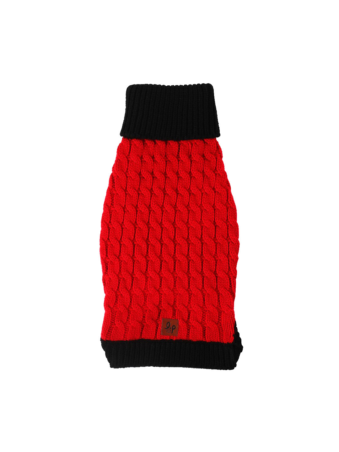 LANA PAWS Red Self-Design Woolen Dog Sweater