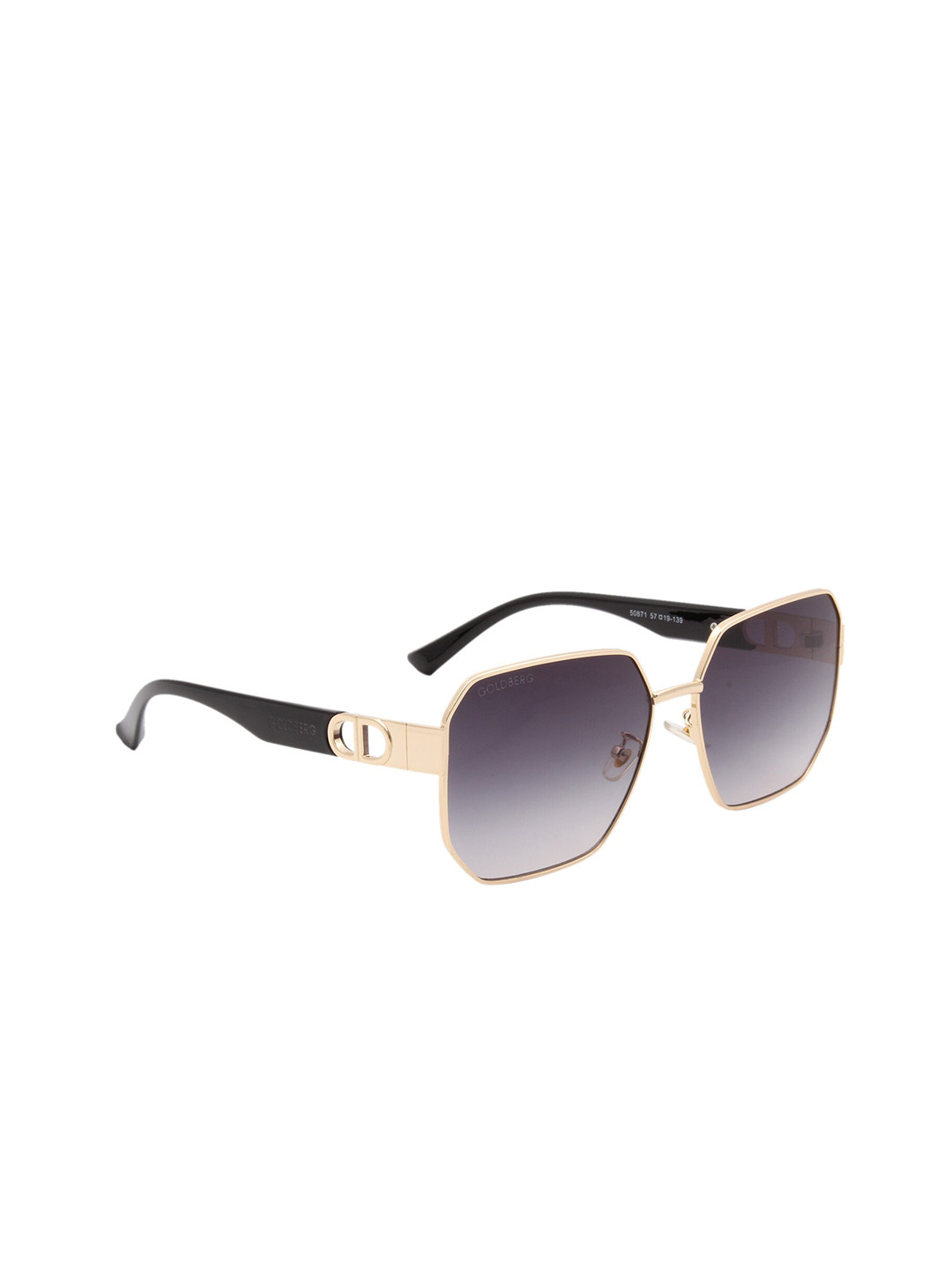 Gold Berg Grey Lens & Gold-Toned Square Sunglasses with UV Protected Lens GB-50871_GLD-GRY