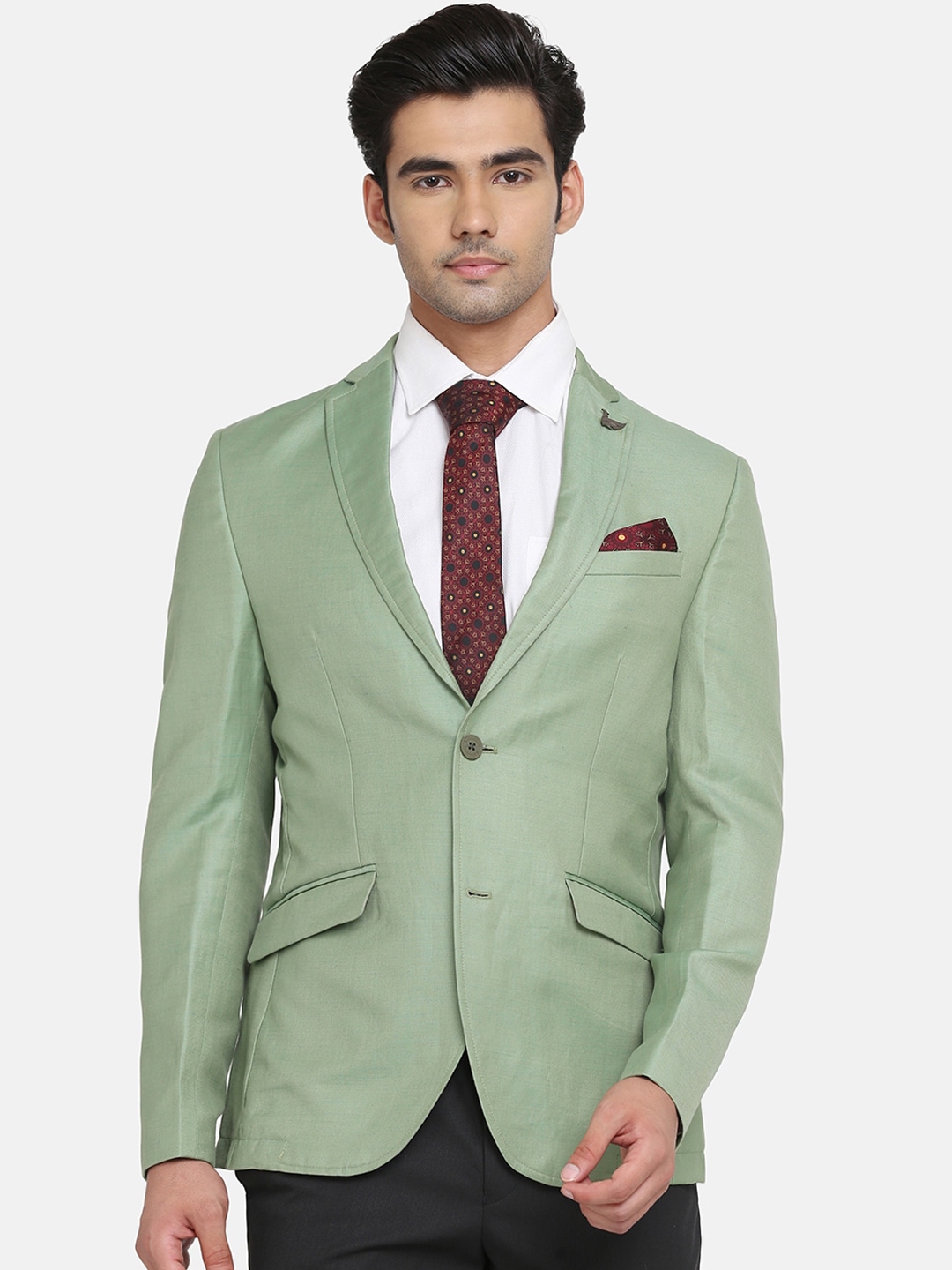 Buy Blackberrys Men Olive Green Solid Single Breasted Slim Fit Formal Blazer Blazers for Men 20714132 Myntra