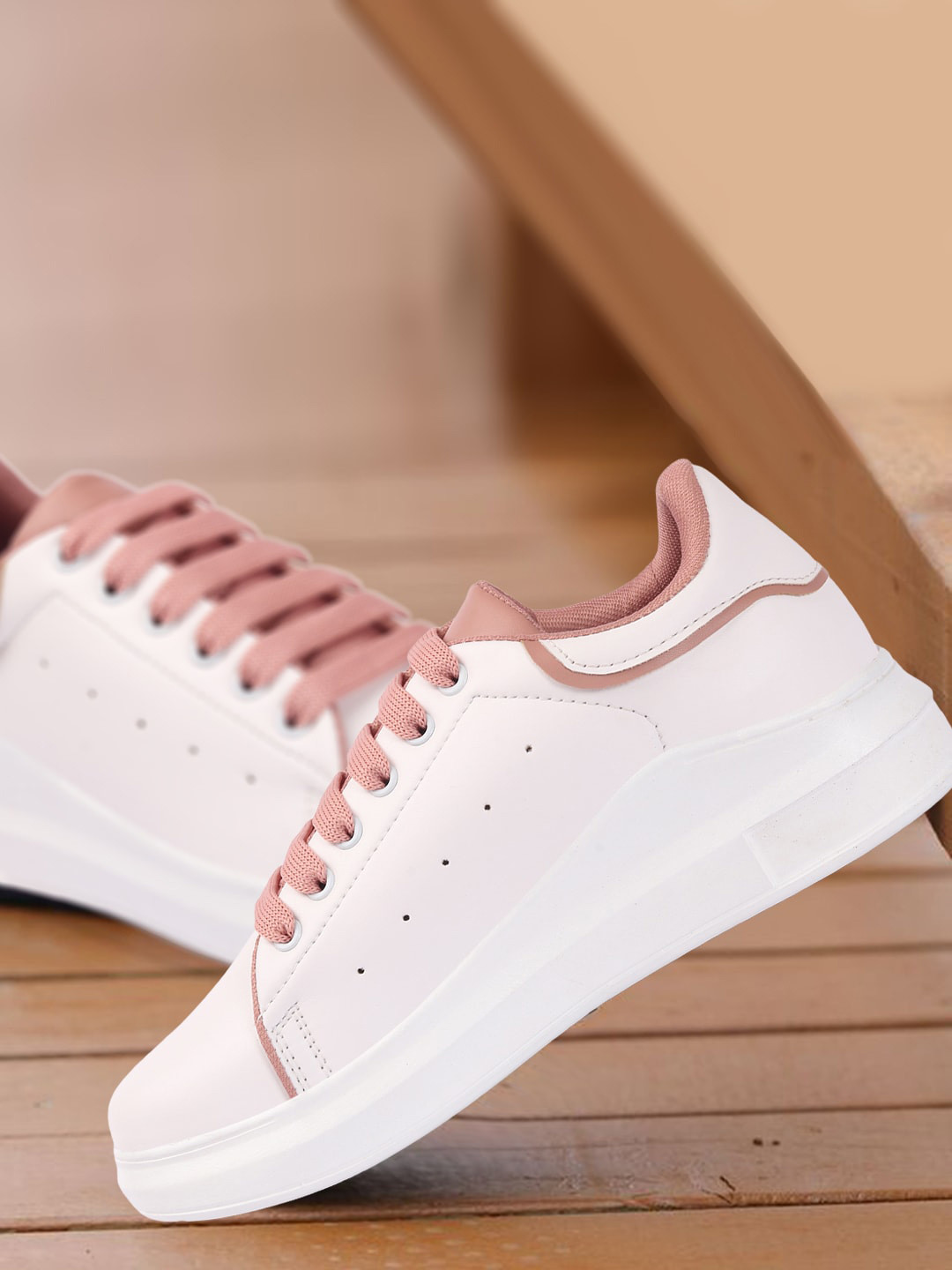 Bella Toes Women White Perforations Sneakers