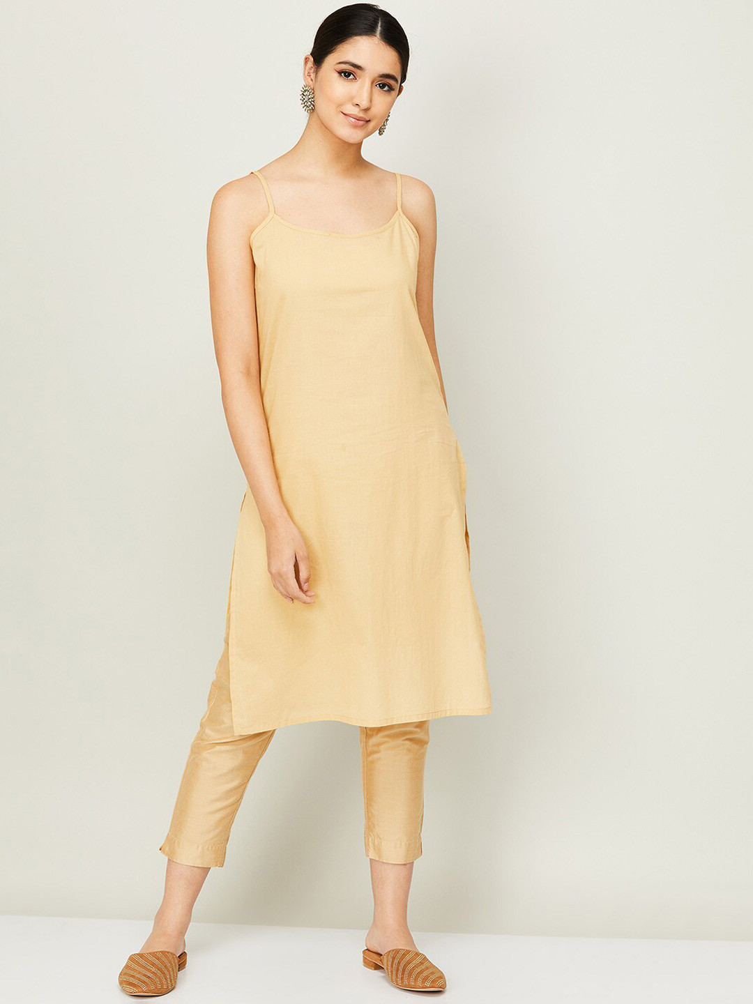 Melange by Lifestyle Women Solid Cotton Slips