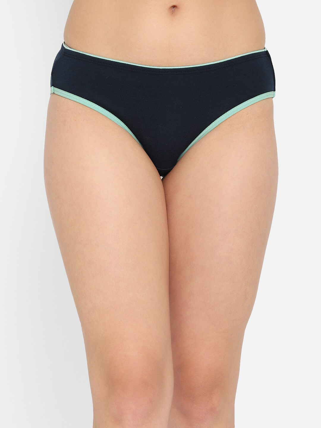 Clovia Women Blue Solid Cotton Bikini Briefs