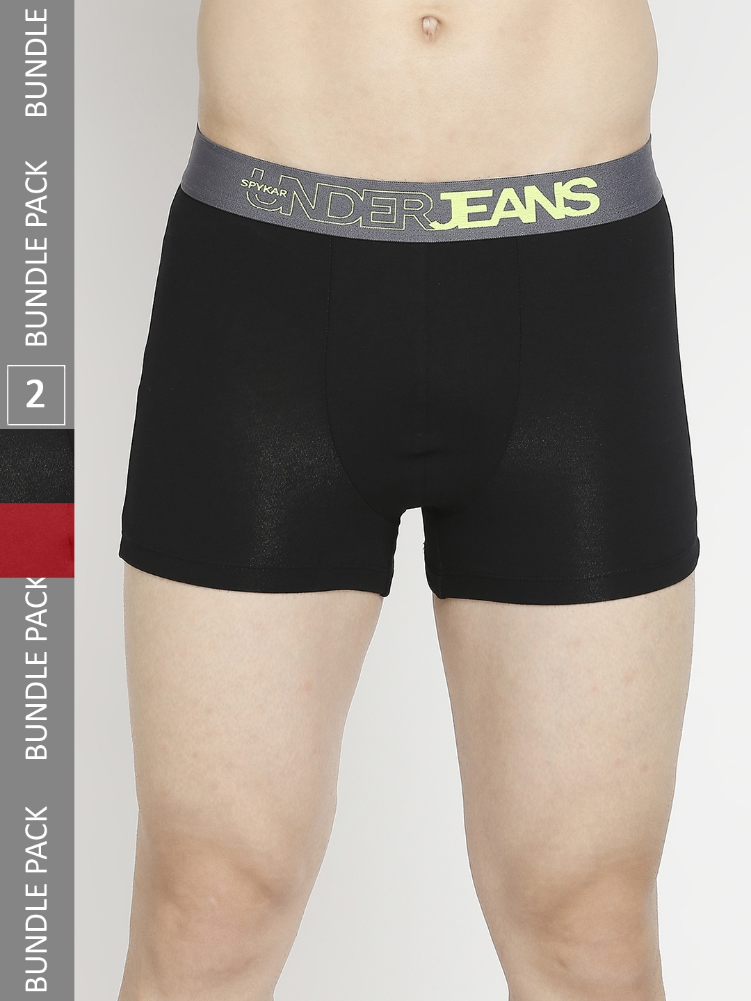 Buy Men Premium Black Micromodal Trunk- UnderJeans by Spykar