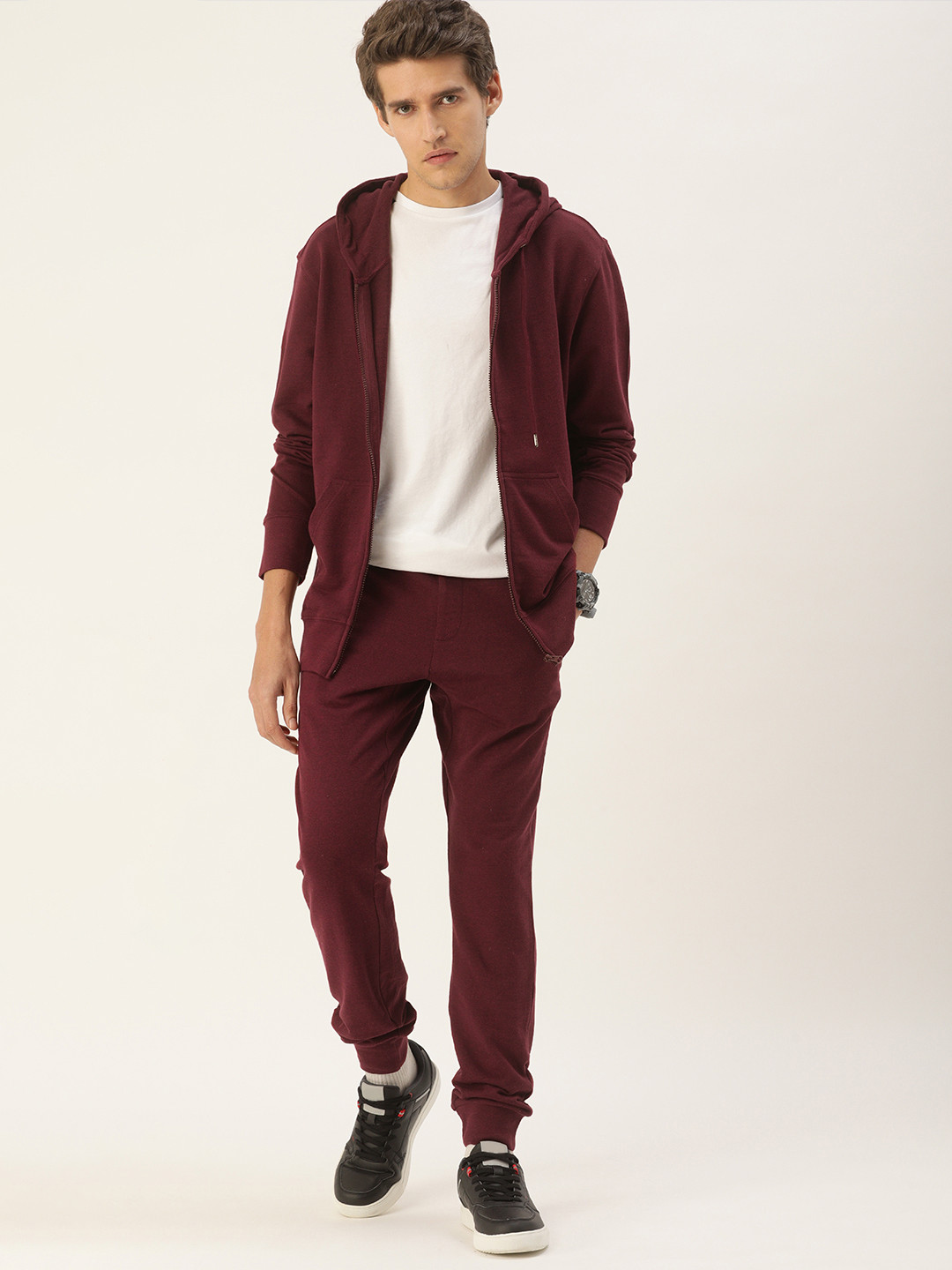 Kook N Keech Men Purple Solid Tracksuit