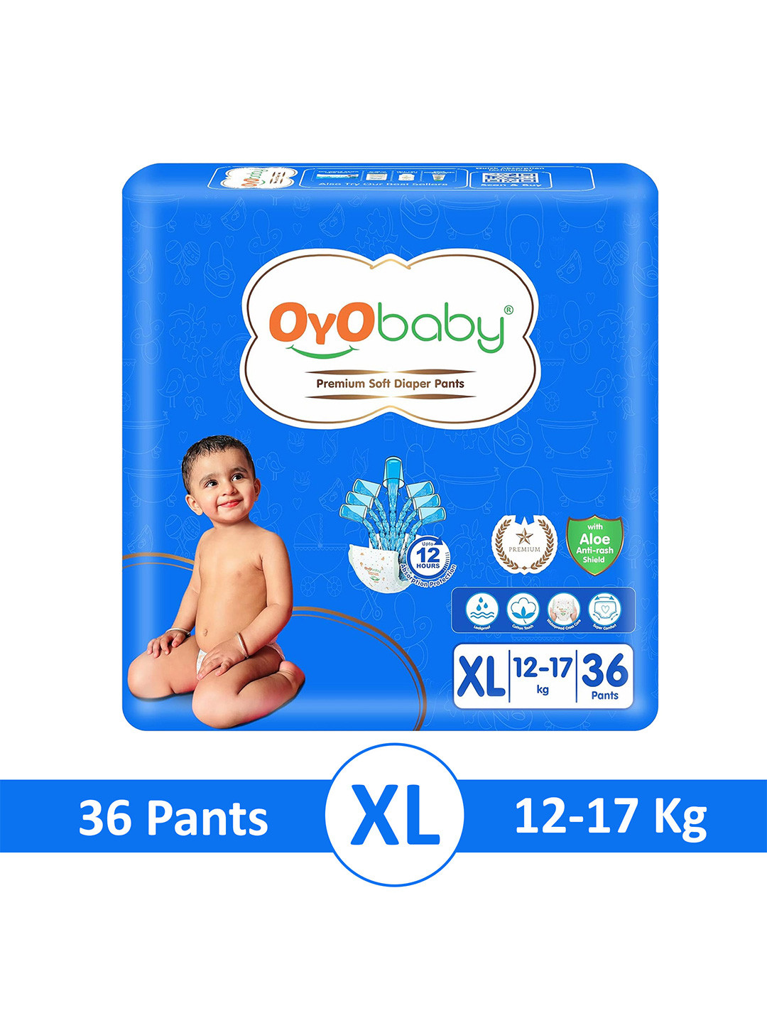OyO Baby Kids New Born Animal Print-X-Large Premium Pants Diapers