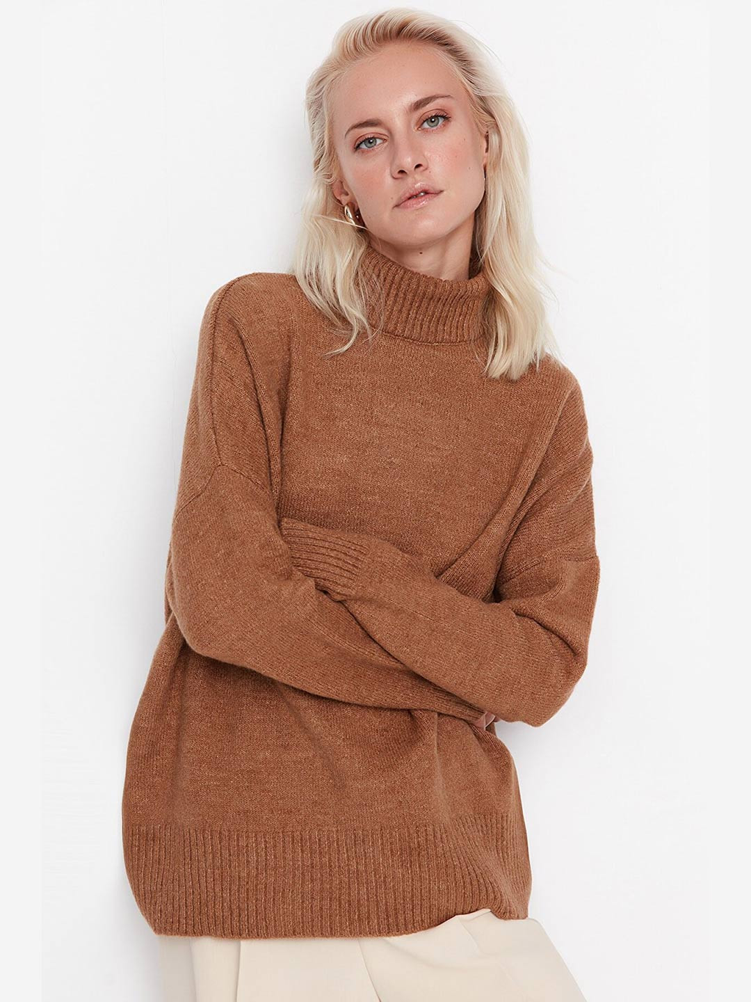 Trendyol Women Brown Longline Cardigan
