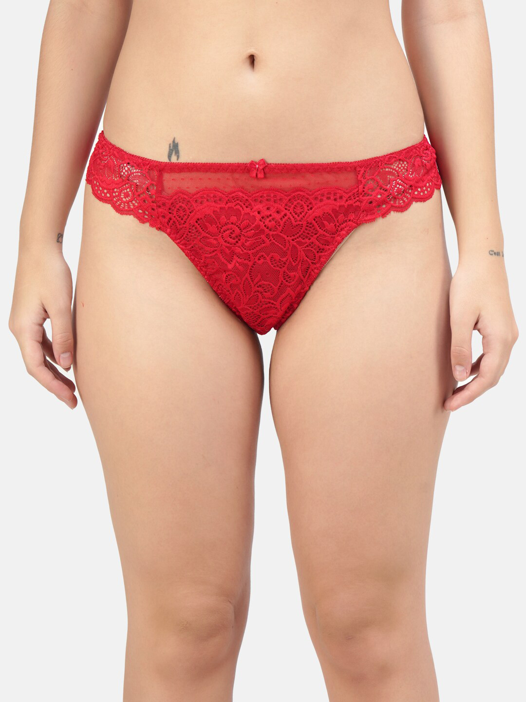 Hill Islands Women Red Self-Design Bikini Briefs