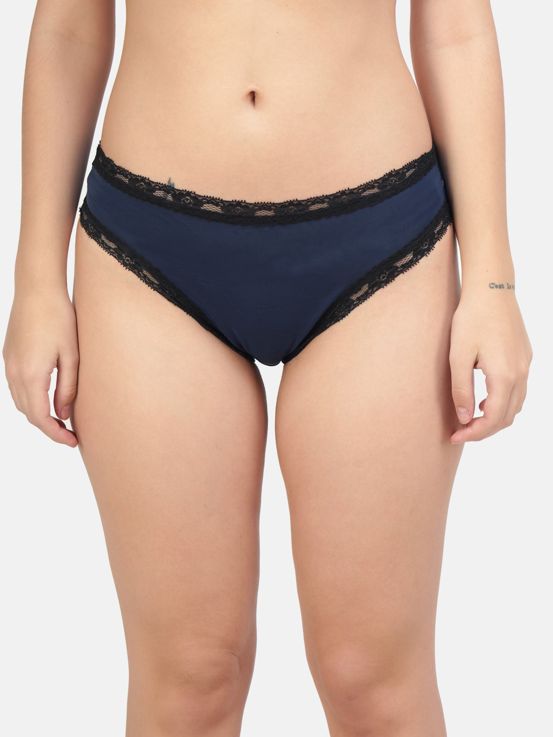 Hill Islands Women Blue Self Design Bikini Briefs