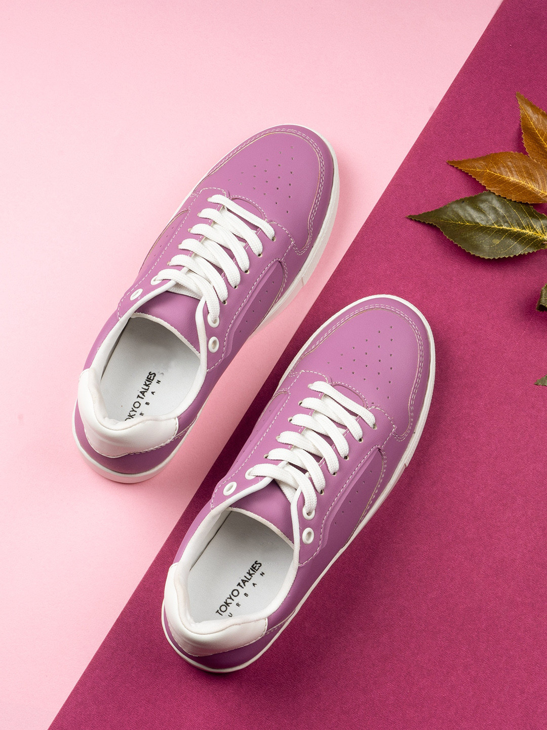 Tokyo Talkies Women Purple Textured Causal Sneakers