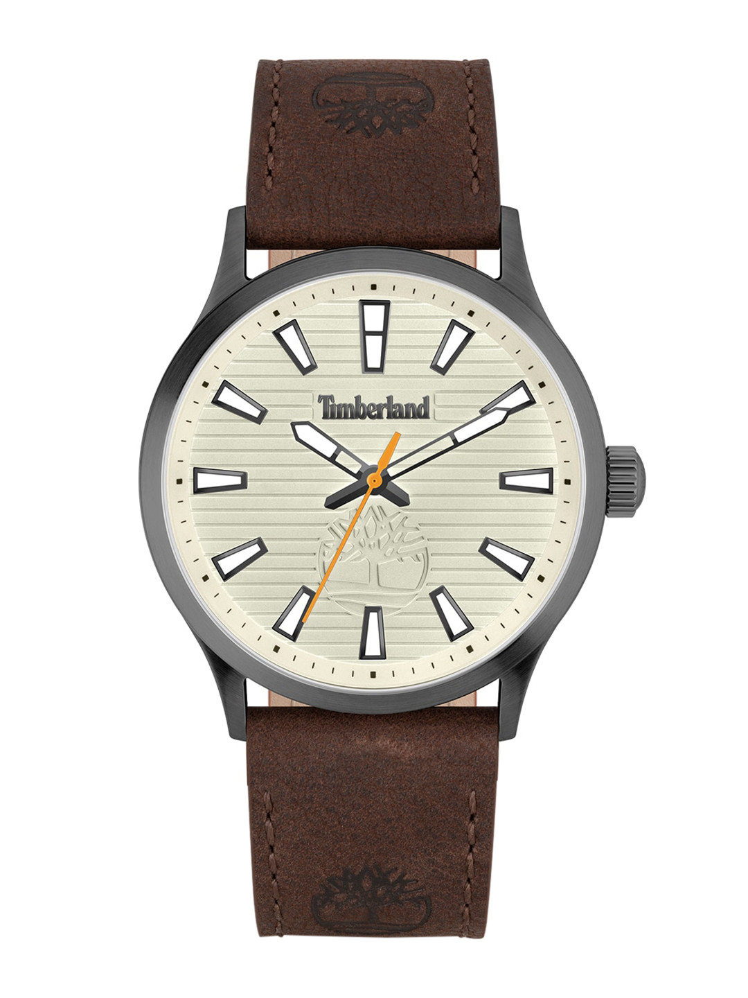 Timberland Men Beige Dial & Brown Leather Strap Analogue Watch TDWGA2152004