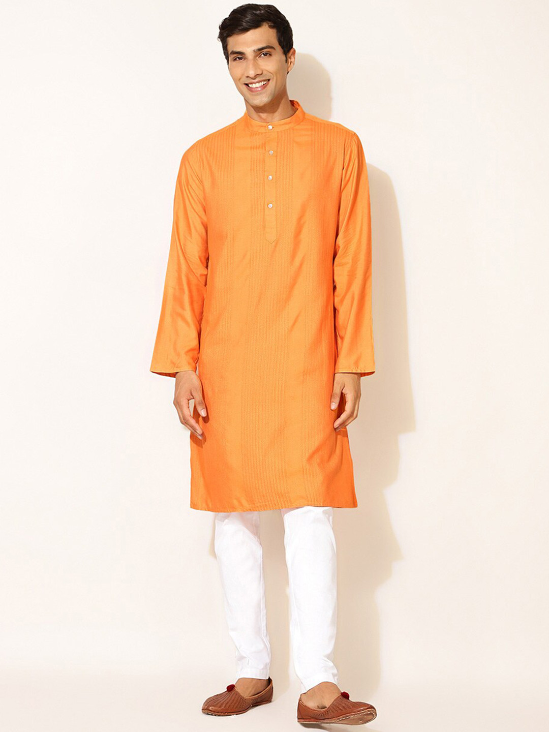 Fabindia Long Mandarin Collar Straight Kurta