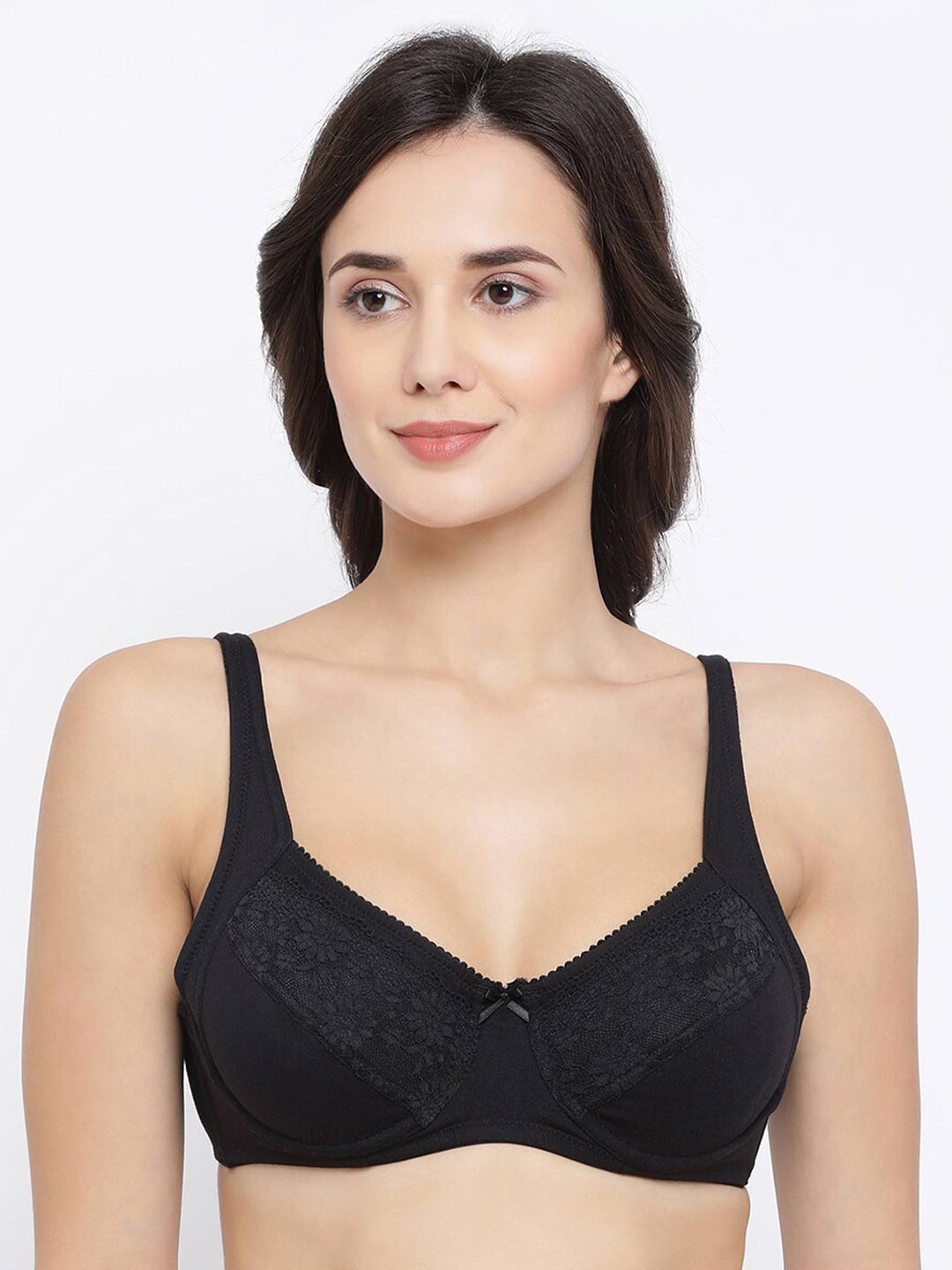 Clovia Black Underwired Non-Padded Lace Bra