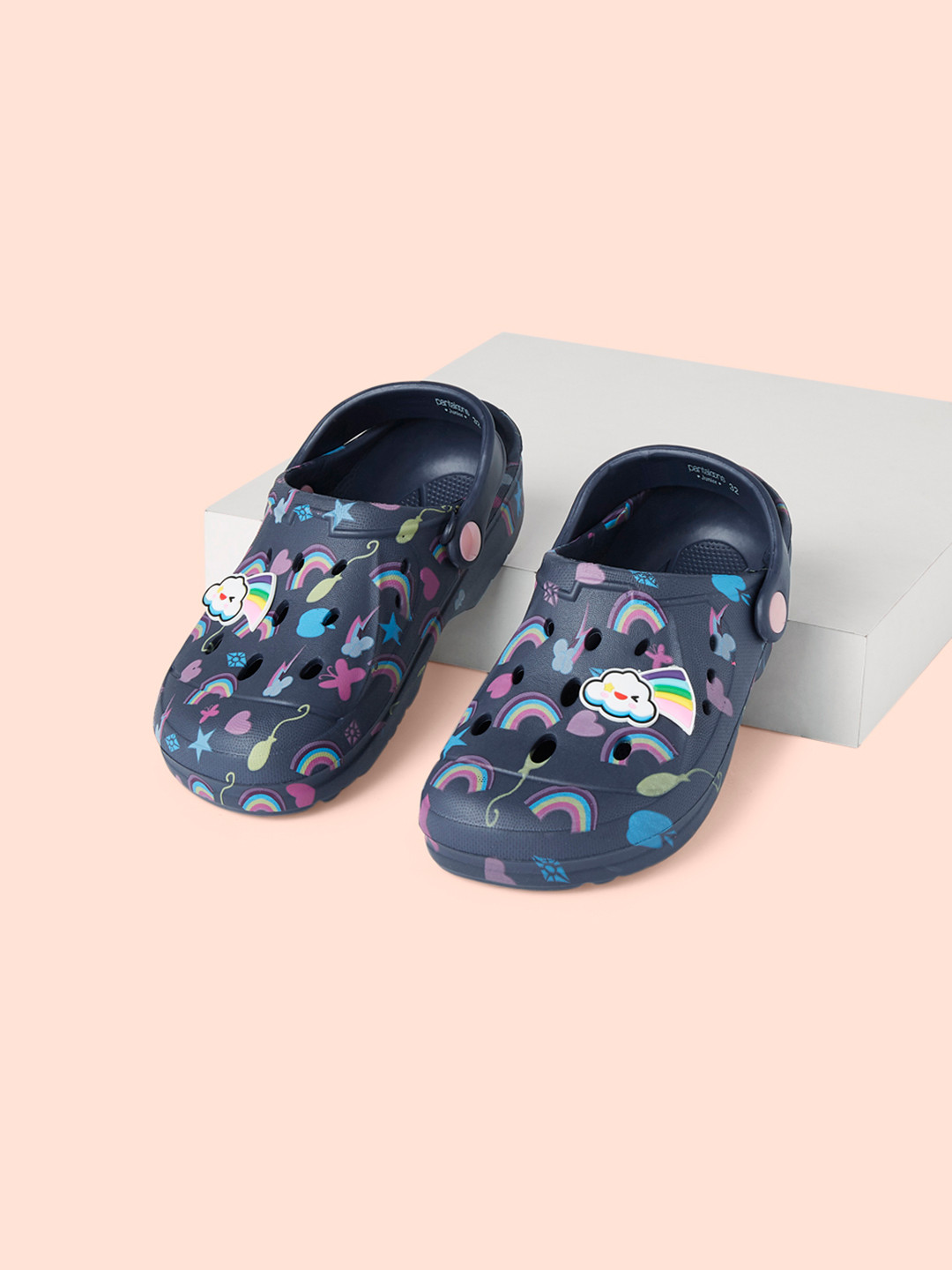 Pantaloons Junior Girls Navy Blue Printed Clogs