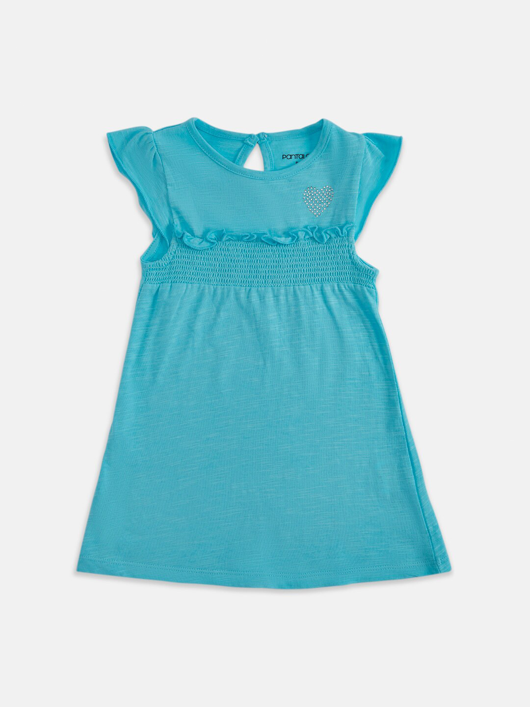 Pantaloons Baby Blue A-Line Cotton Dress