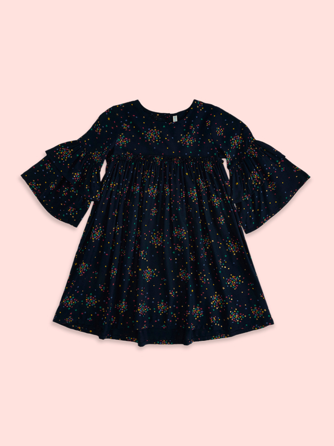 Pantaloons Junior Navy Blue A-Line Cotton Dress