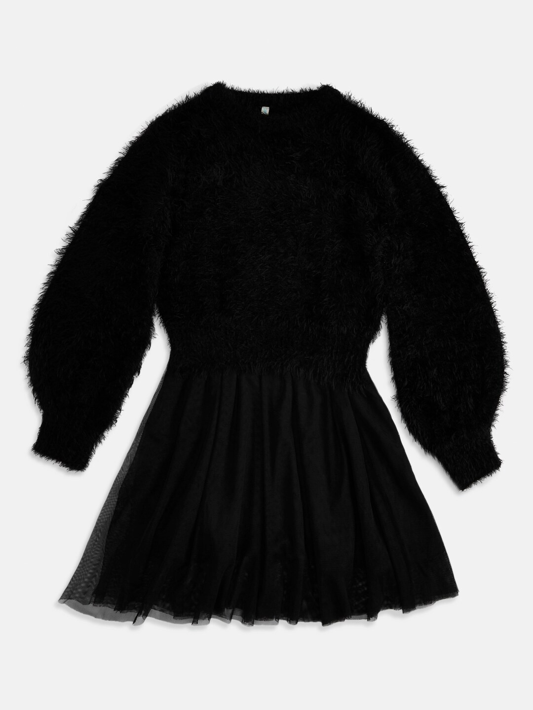 Pantaloons Junior Long Sleeves Fit and Flare Round Neck Dress