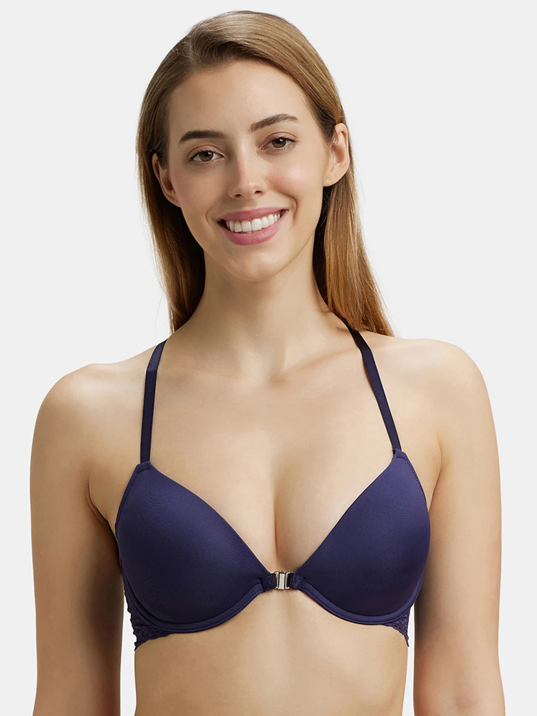 Jockey Under Wired Padded Soft Touch Full Coverage Lace Back Styling Tshirt Bra-1815