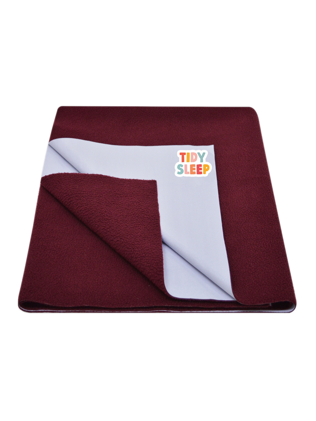TIDY SLEEP Kids Maroon Solid Water Resistant Cotton Mattress Protector