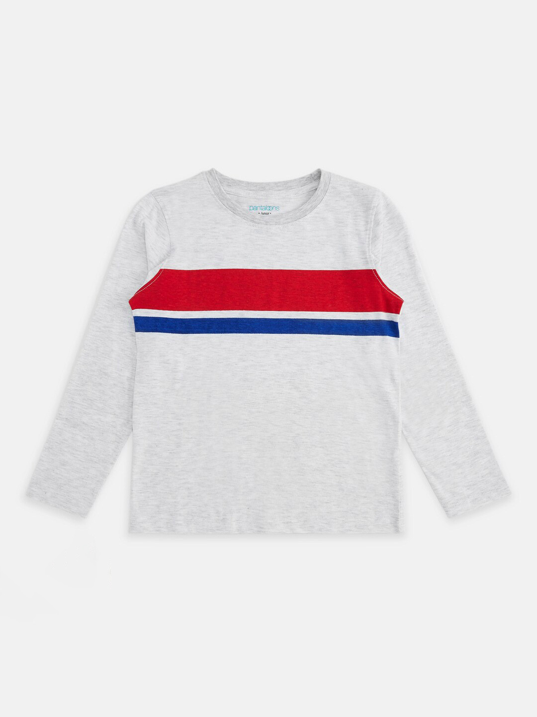 Pantaloons Junior Boys Pack Of 2 Grey & Blue Typography Printed Cotton T-shirt