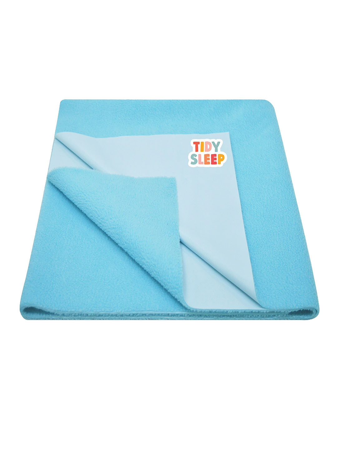 TIDY SLEEP Kids Blue Solid Water Resistant Cotton Mattress Protector