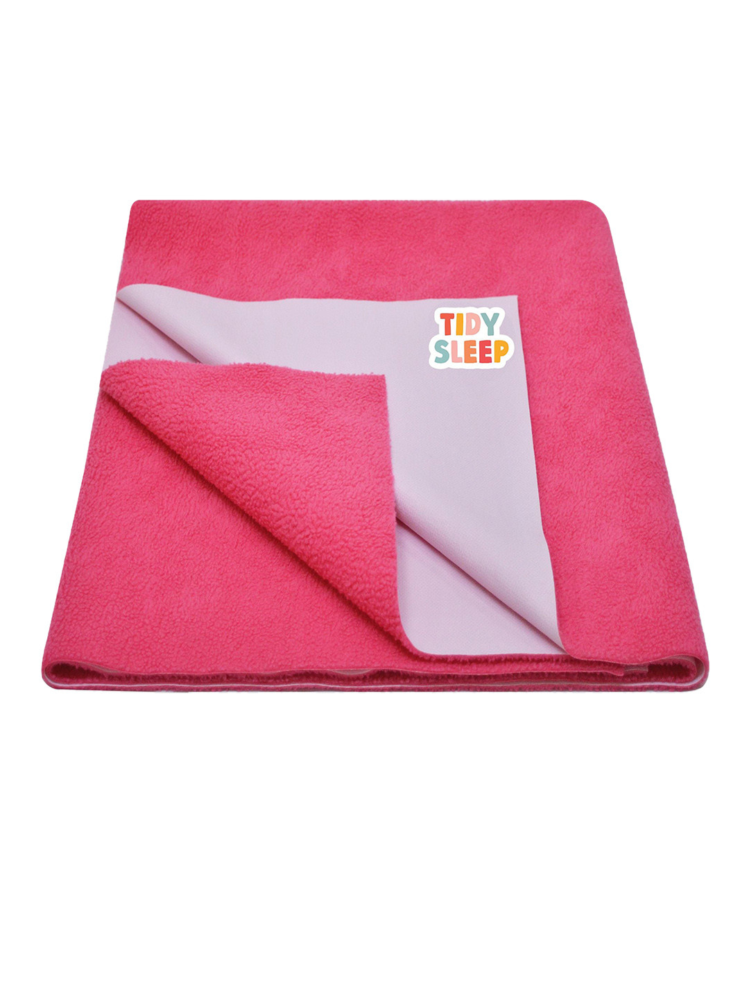 TIDY SLEEP Kids Pink Solid Reusable Waterproof Cotton Mattress Protector