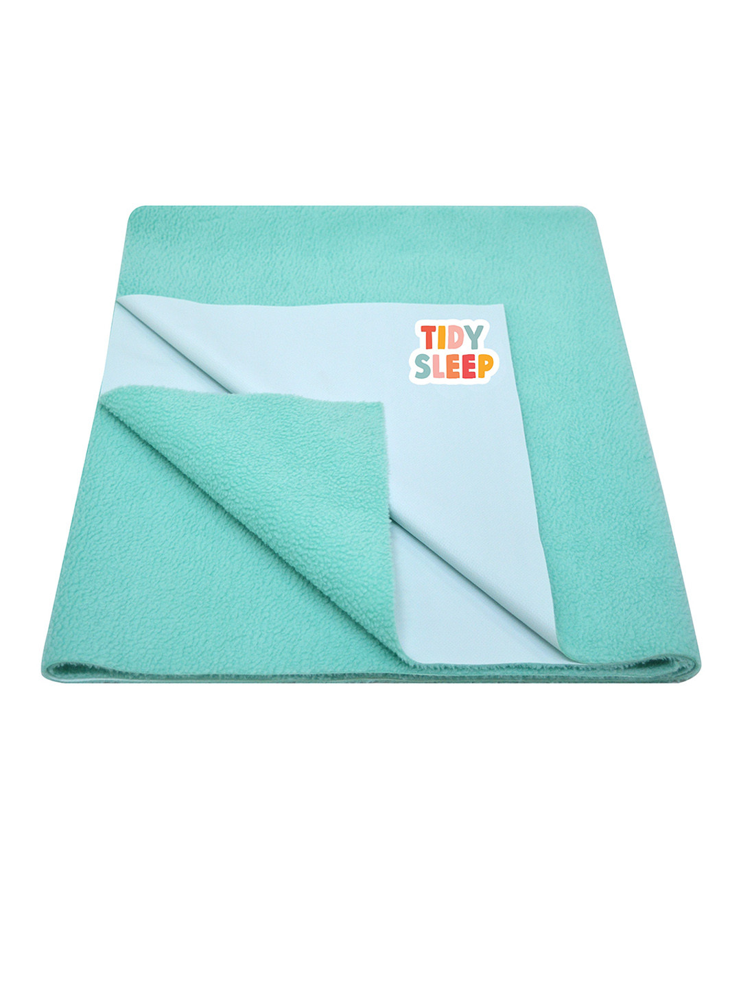 TIDY SLEEP Kids Sea Green Solid Water Resistant Small Cotton Mattress Protector