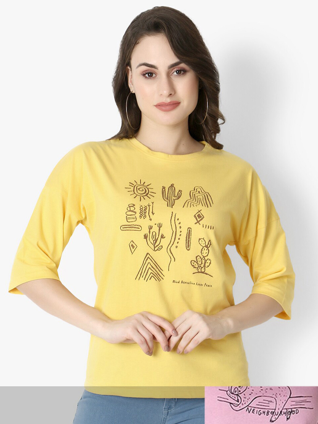 Again fashions Pack Of 2 Typography Printed Cotton T-shirt