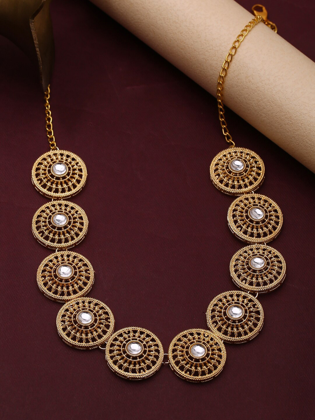 Shoshaa Women White & Gold-Plated Head Jewellery