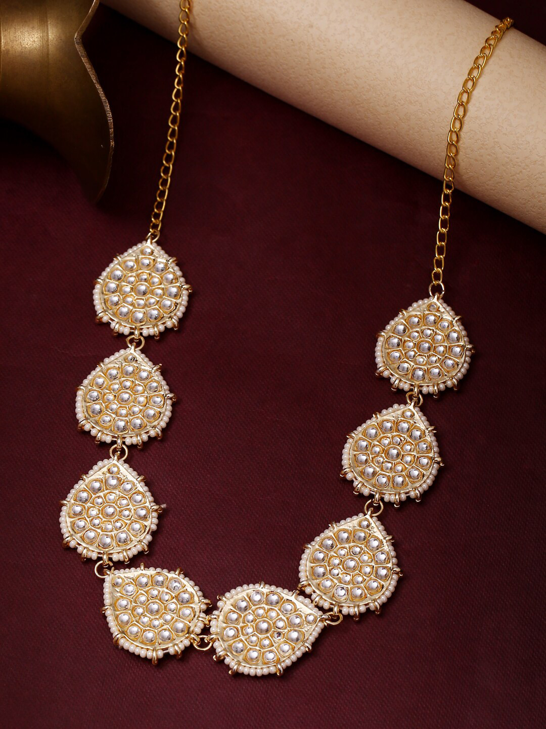 Shoshaa Women White & Gold-Plated Head Jewellery