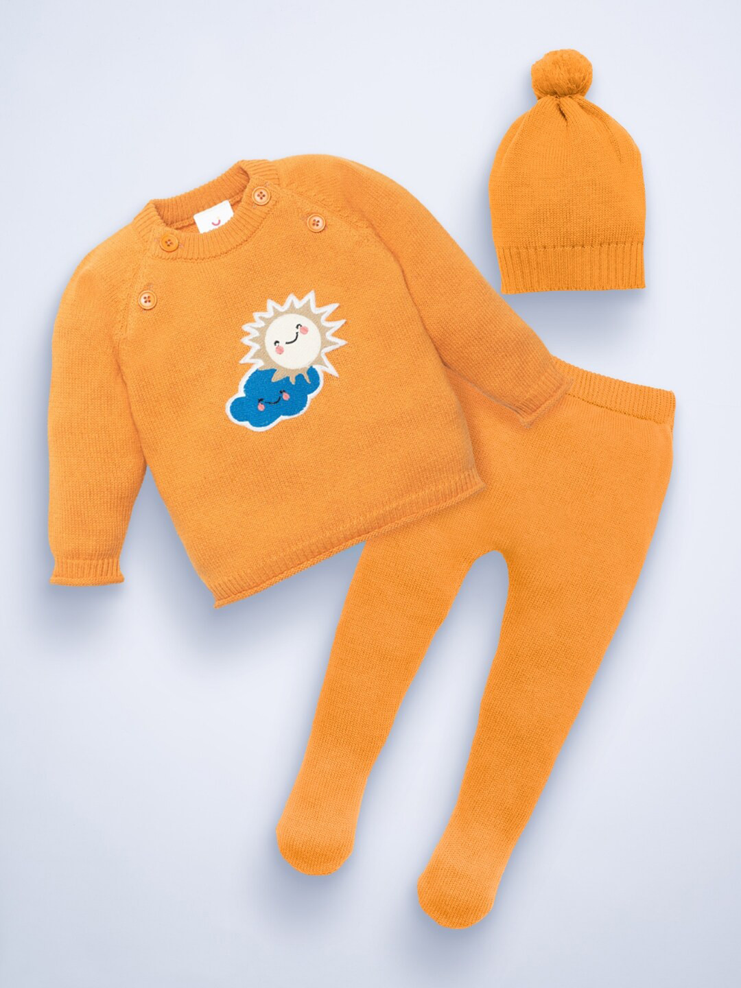 Mylo Unisex Baby  Sweater & Footed Pant Set with Cap