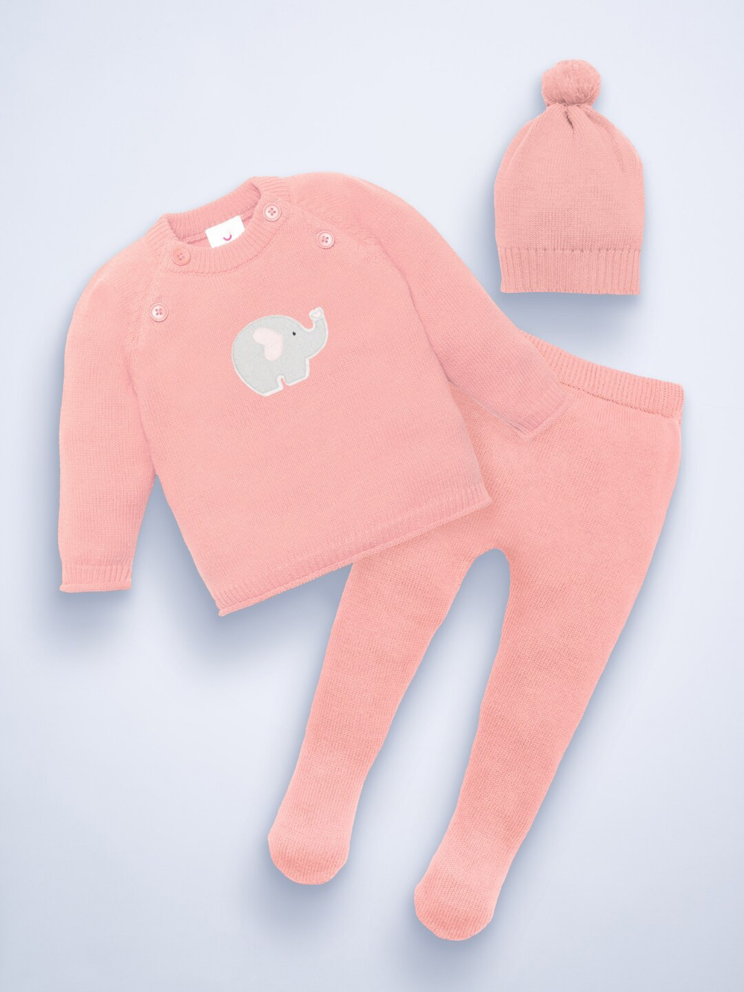 Mylo Unisex Baby Sweater & Footed Pant Set with Cap