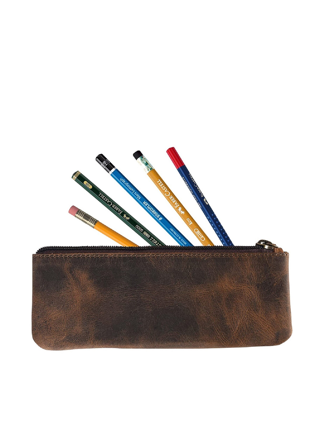 CONTACTS Unisex Brown Printed Leather Zip Around Wallet