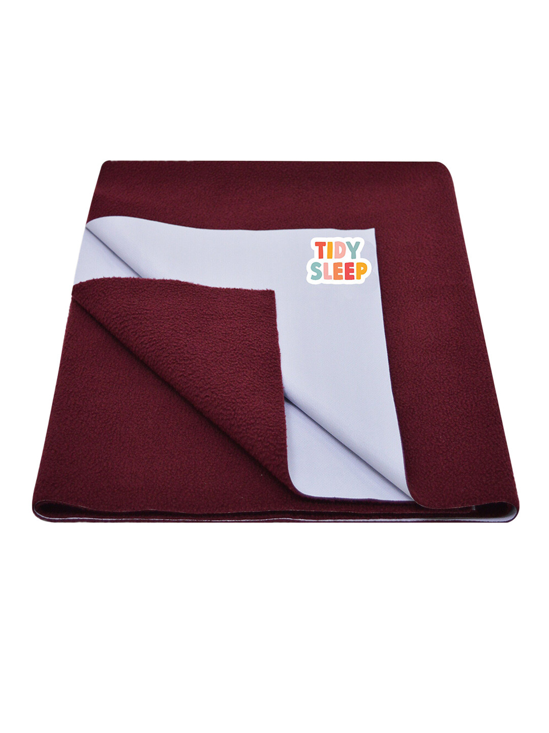 TIDY SLEEP Kids Maroon Solid Water Resistant Mattress Protector