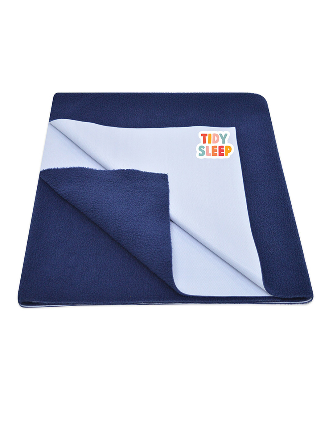TIDY SLEEP Kids Dark Blue Solid Water Resistant Mattress Protector