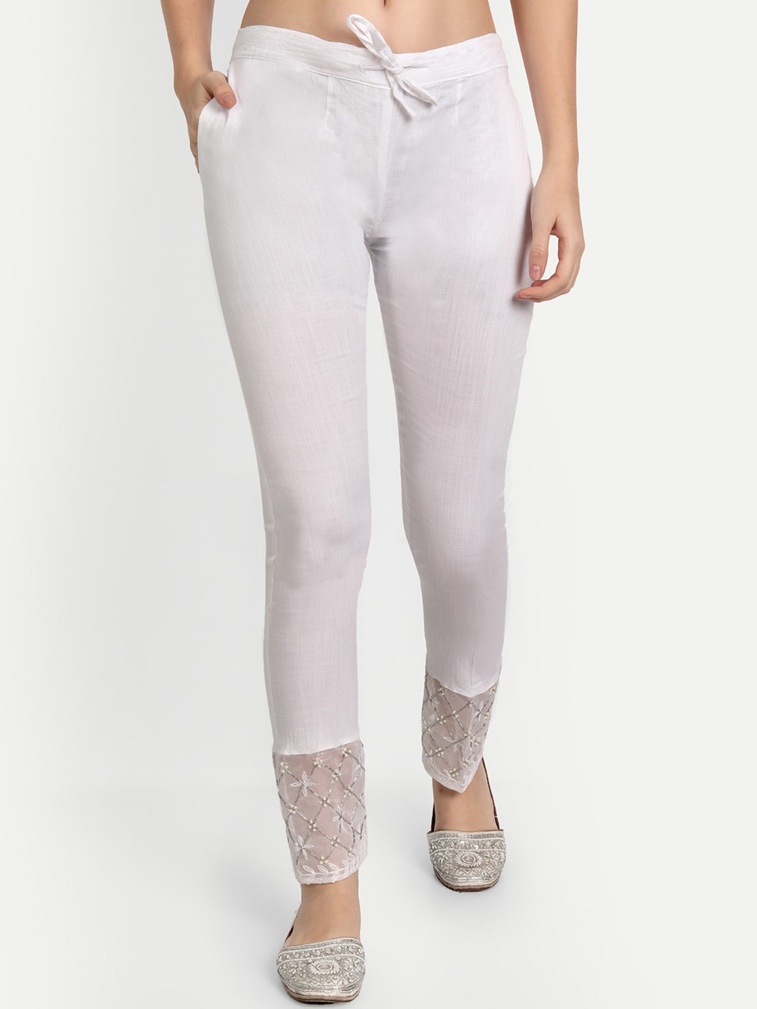 BCZ Style Women White Cigarette Trouser