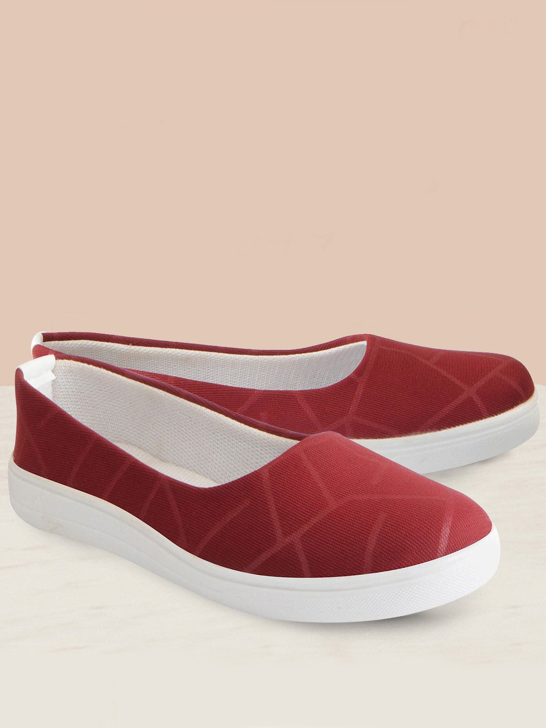 FAUSTO Women Red Printed Ballerinas Flats