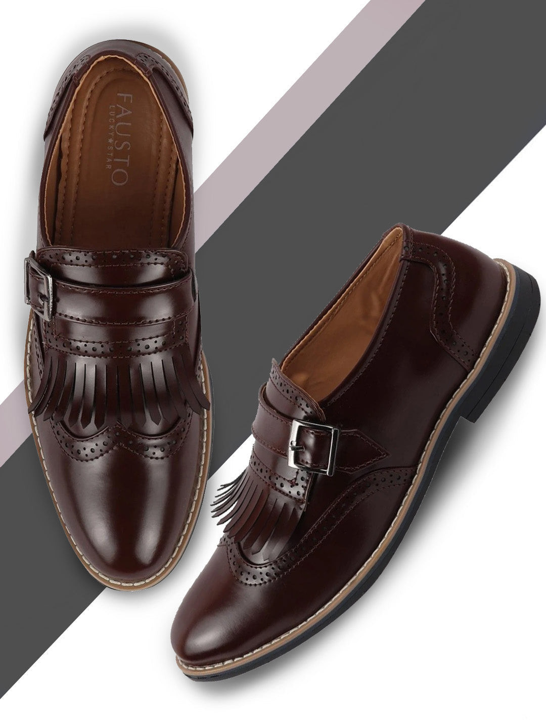 FAUSTO Men Brown Lightweight Monks