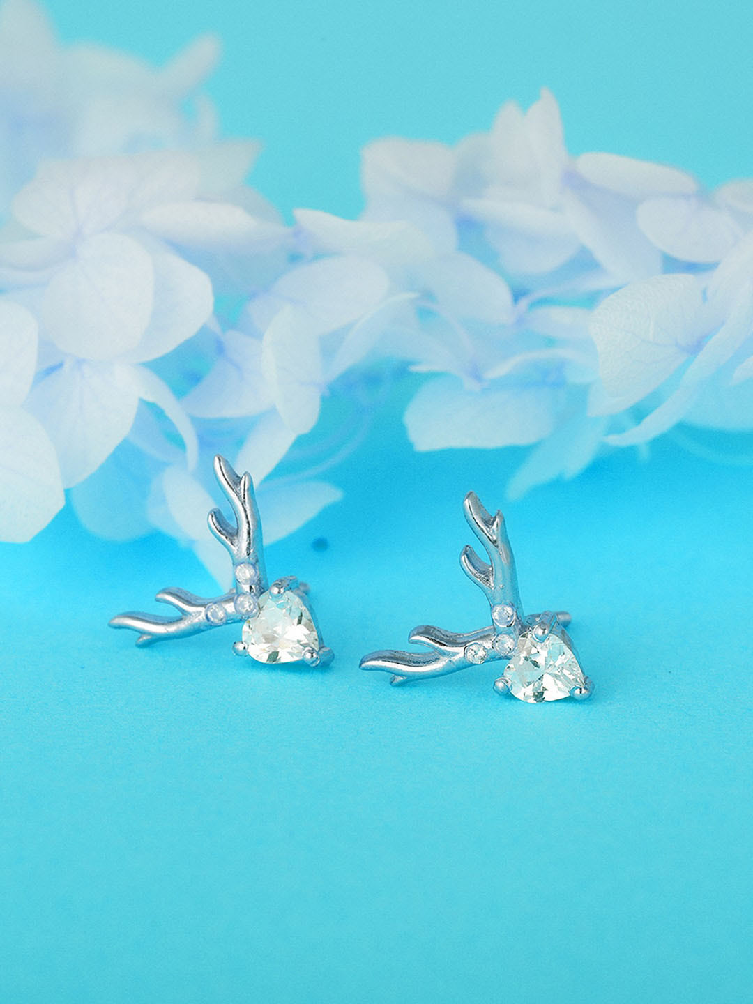 GIVA 925 Sterling Silver Rhodium Plated Classic Zircon Pendant & Earrings Set