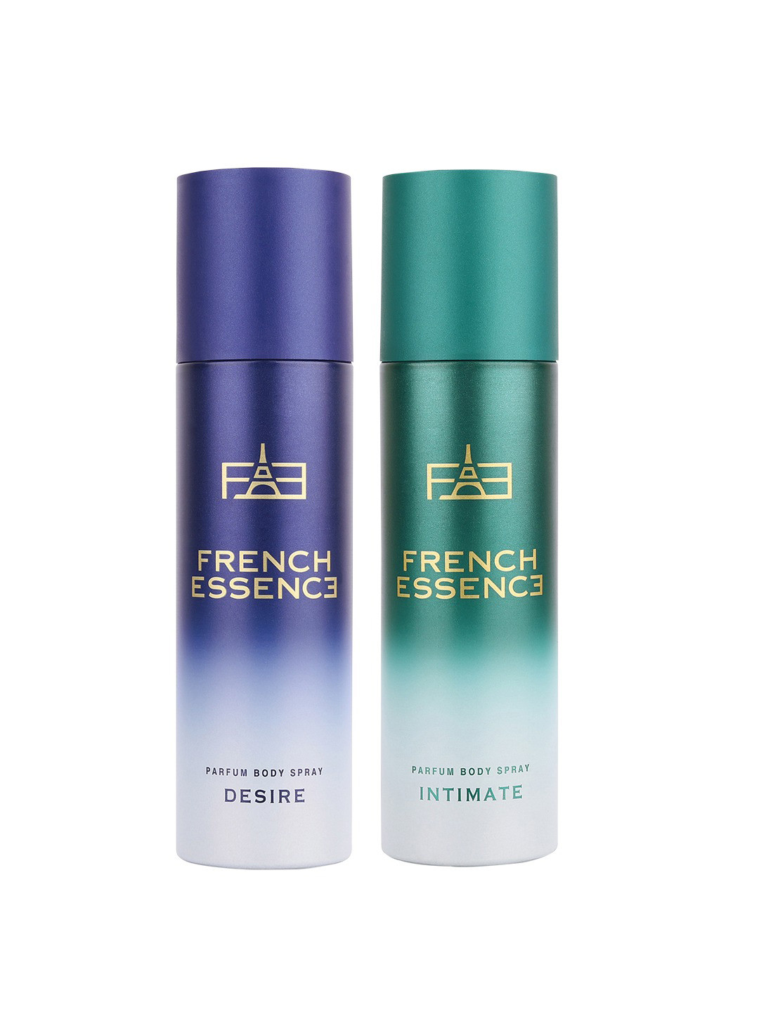 FRENCH ESSENCE Set Of 2 No Gas Parfum Body Spray 120 ml Each - Intimate & Desire