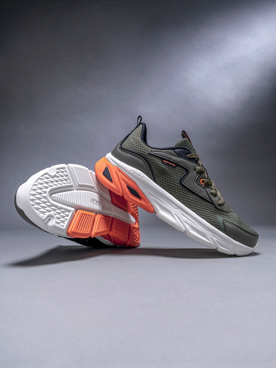Buy Red Tape Men Olive Green Mesh Walking Shoes Sports