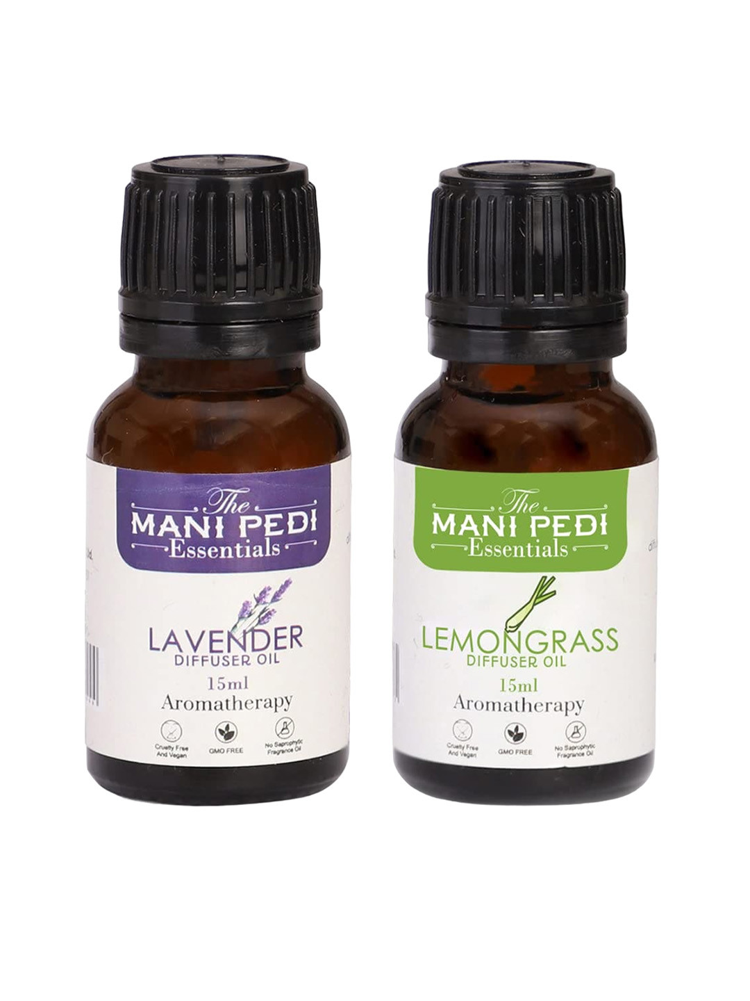 The Mani Pedi Essentials Set Of 2 Grey Lavender & Lemongrass Aroma Oil Diffusers 15 ml