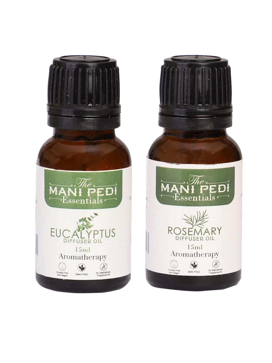 The Mani Pedi Essentials Set Of 2 Grey Eucalyptus & Rosemary Aroma Oil Diffusers 15 ml