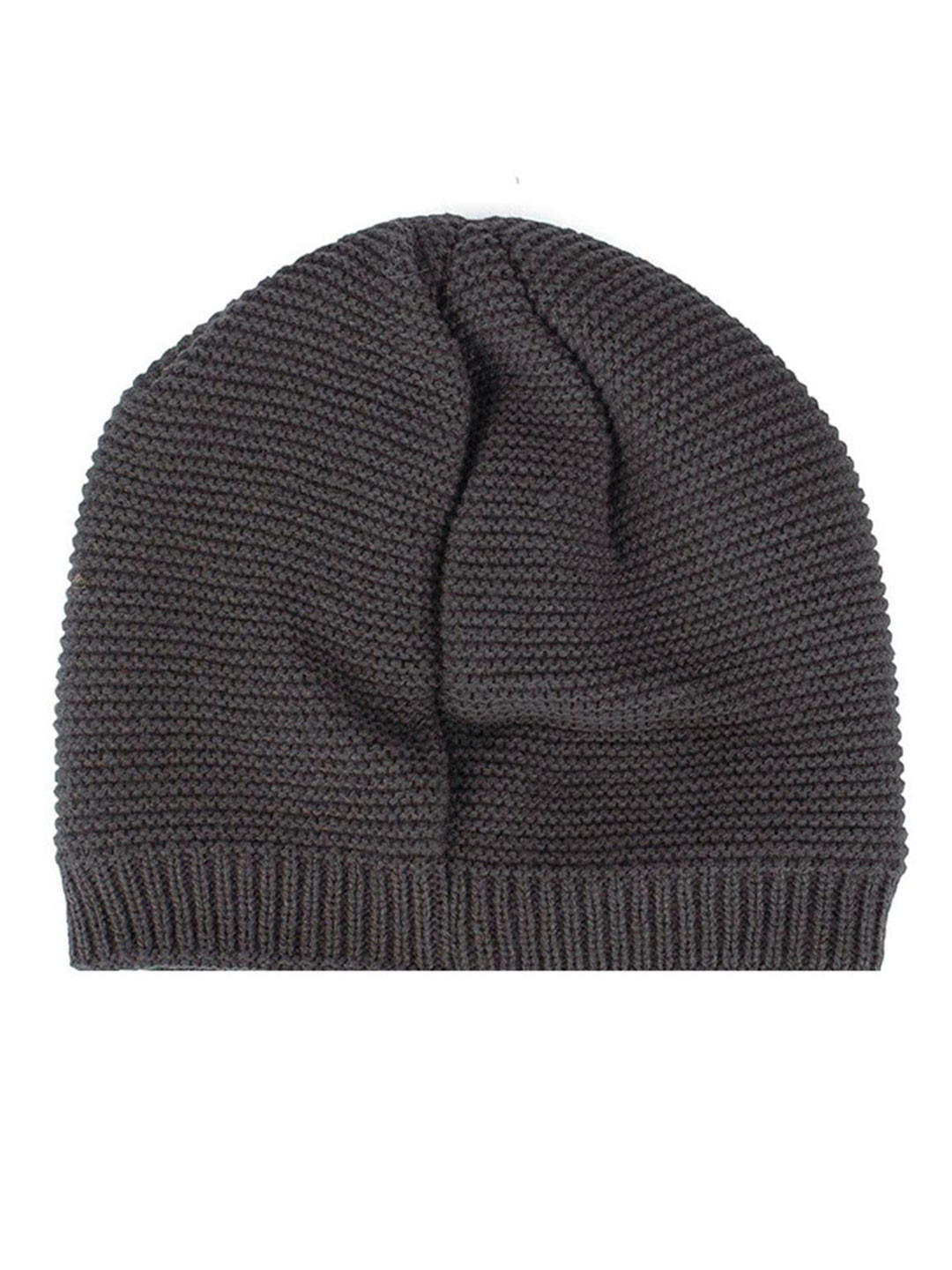 YOUSTYLO Adults Grey Woolen Winter Beanie Cap