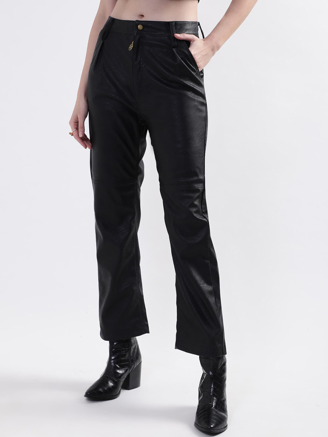 KENDALL & KYLIE Women Black Solid Trouser