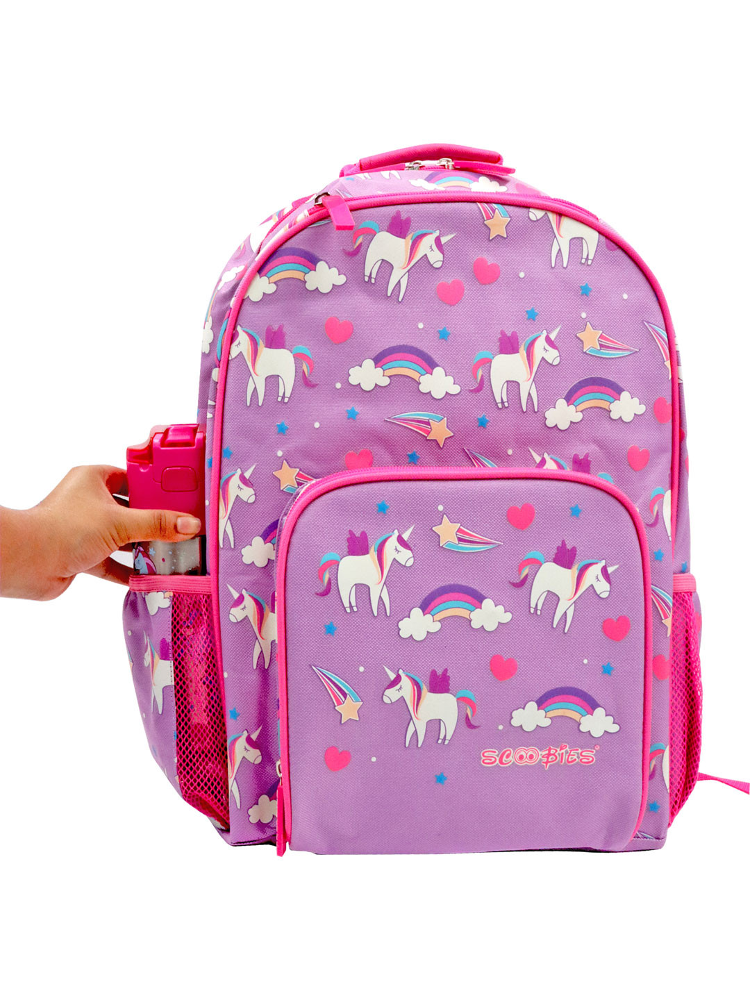 SCOOBIES Girls Purple & White Brand Logo Backpack