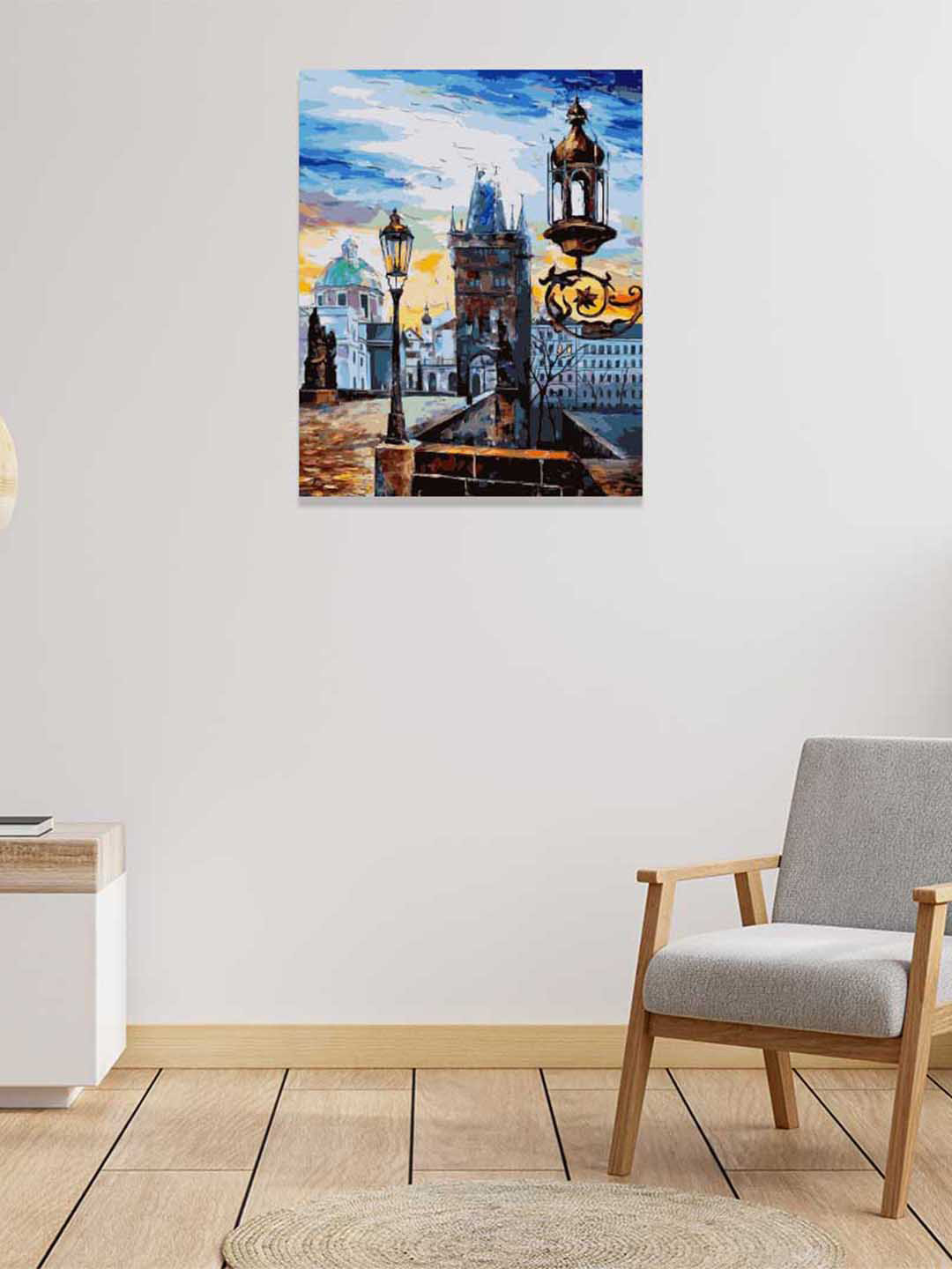 RANGOLI Blue Old City Canvas Painting Wall Art